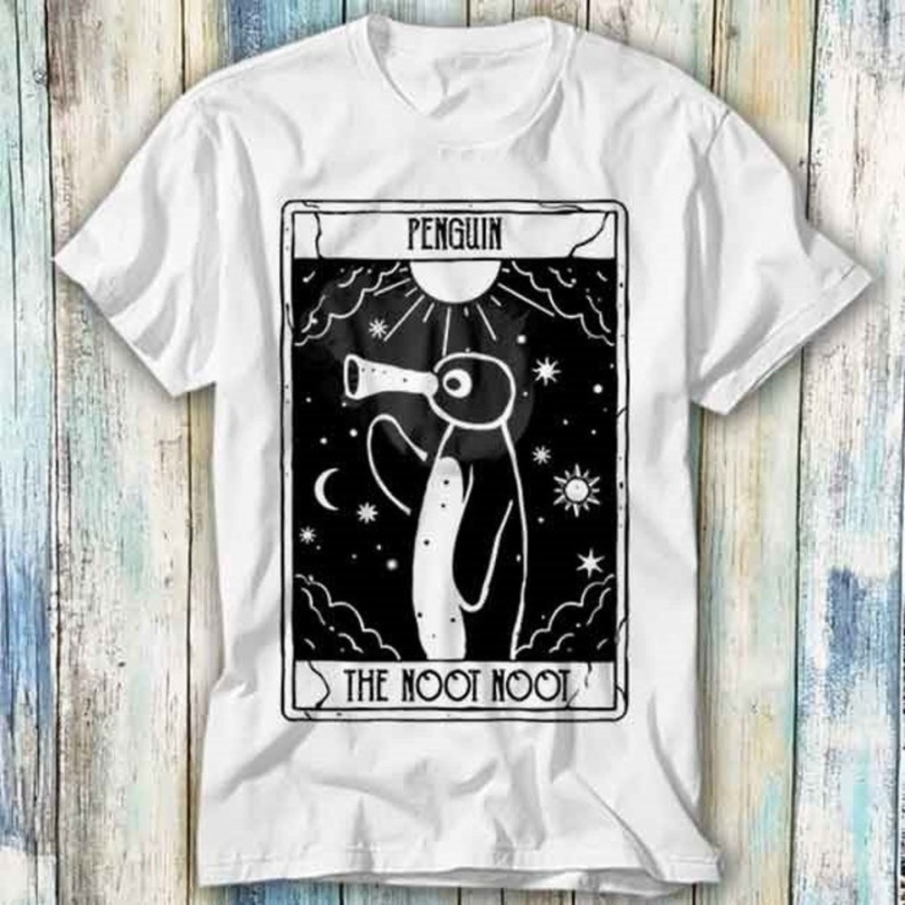 Noot Noot Tarot Card Penguin Rainbow Pingu Distressed T Shirt